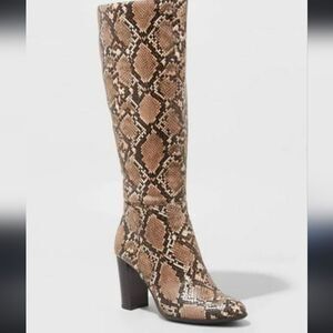 A NEW. DAY SNAKE PRINT  KNEE-HIGH WOMEN'S BOOT